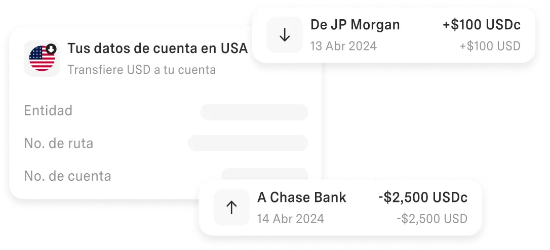 Datos de cuenta en EEUU