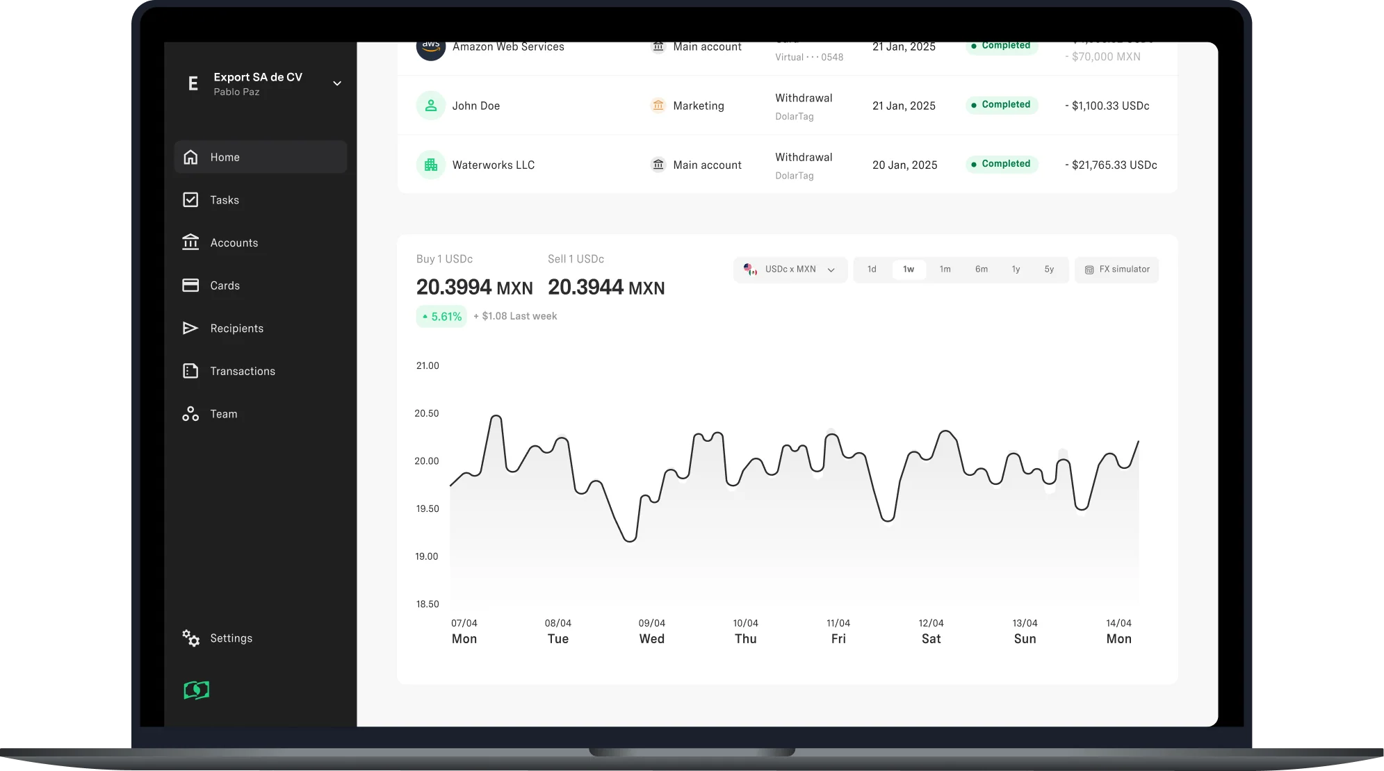 DolarApp Business application